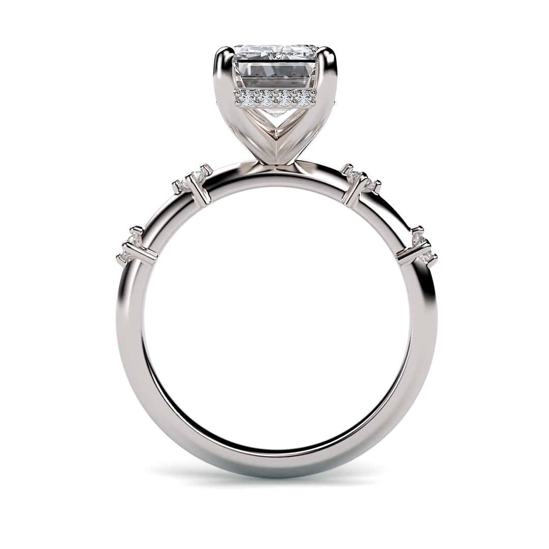Lucille - 3 Carat Emerald Cut Engagement Ring