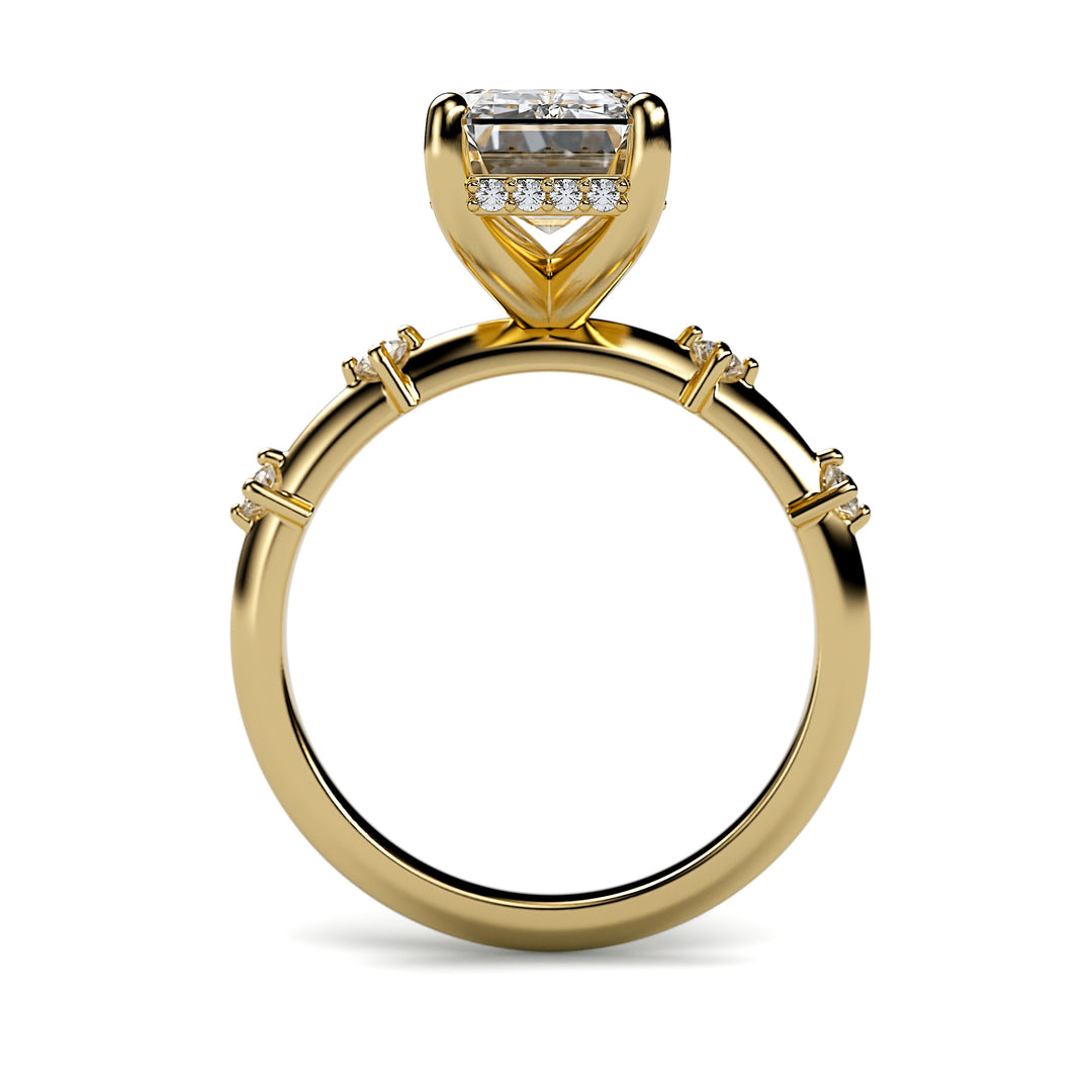 Lucille - 3 Carat Emerald Cut Engagement Ring