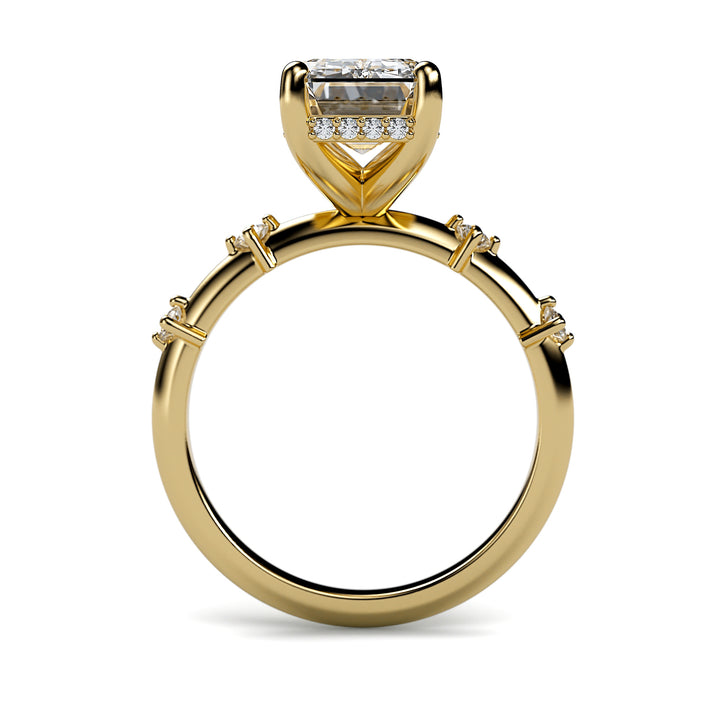 Lucille - 3 Carat Emerald Cut Engagement Ring
