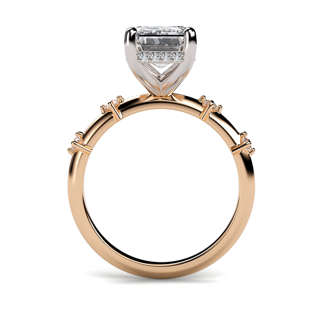 Lucille - 3 Carat Emerald Cut Engagement Ring