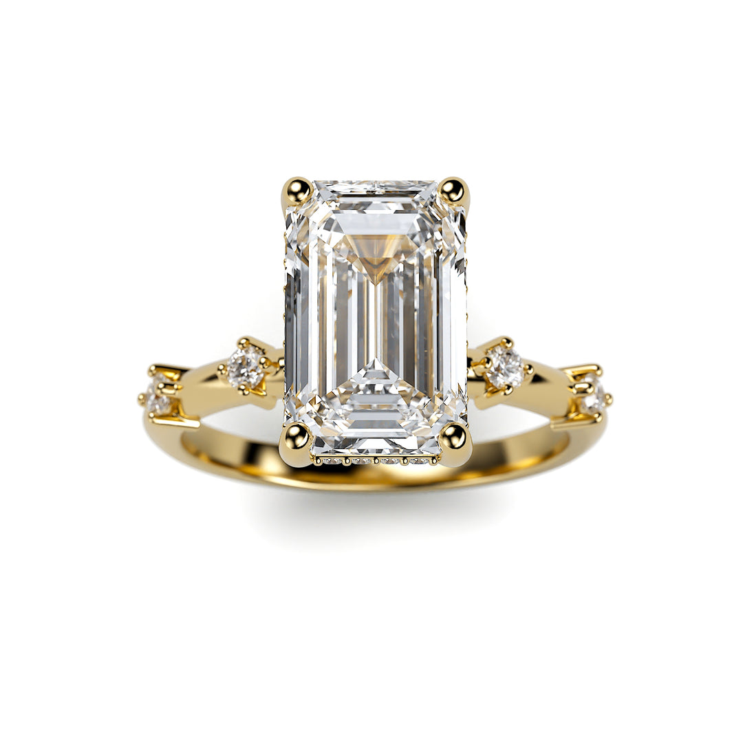Lucille - 3 Carat Emerald Cut Engagement Ring
