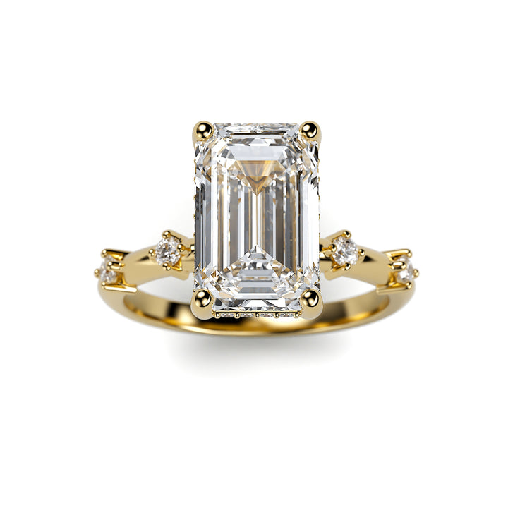Lucille - 3 Carat Emerald Cut Engagement Ring