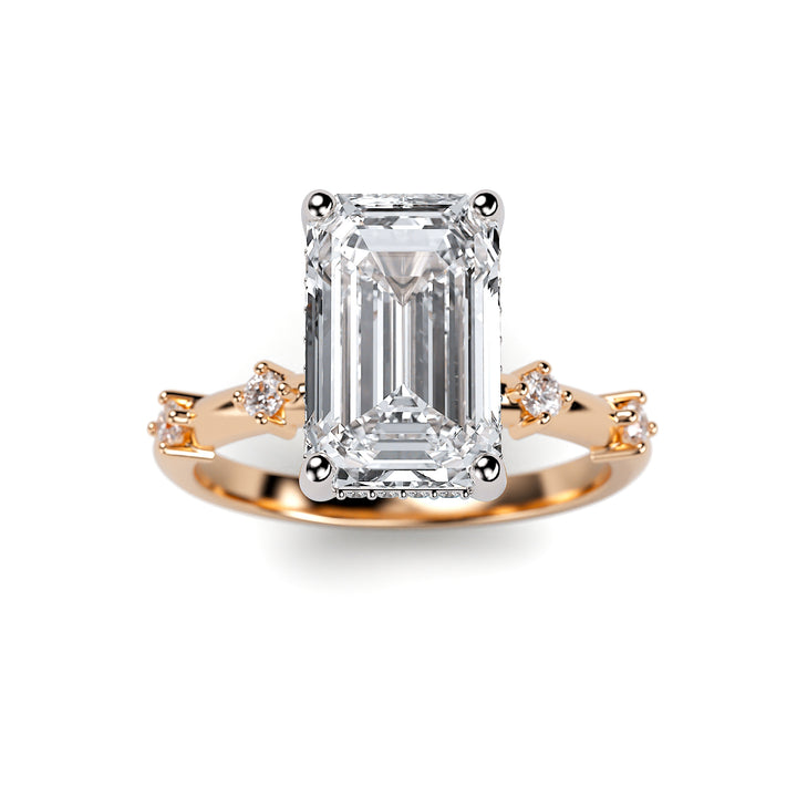 Lucille - 3 Carat Emerald Cut Engagement Ring