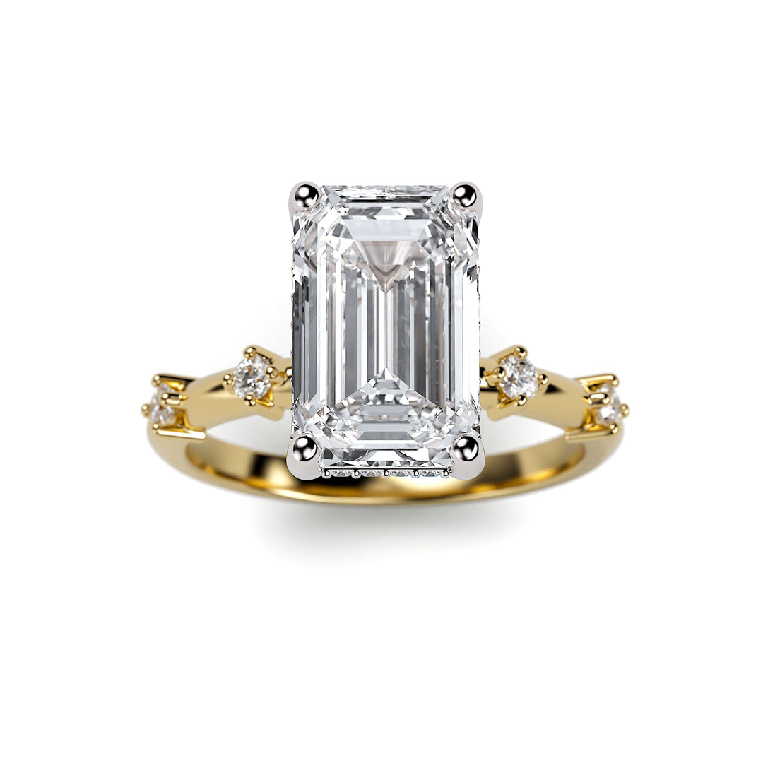 Lucille - 3 Carat Emerald Cut Engagement Ring