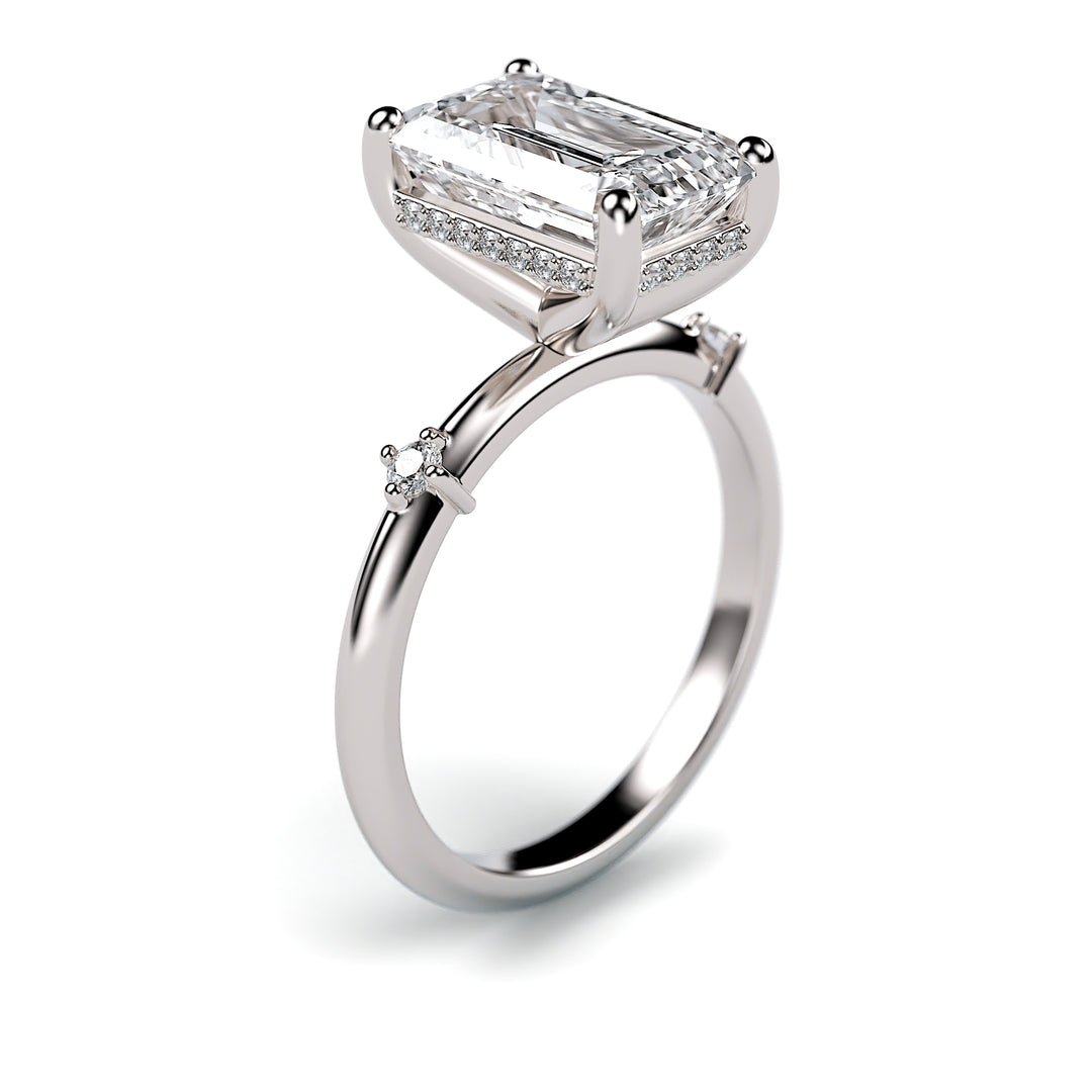 Lorelai - 3 Carat Emerald Cut Engagement Ring